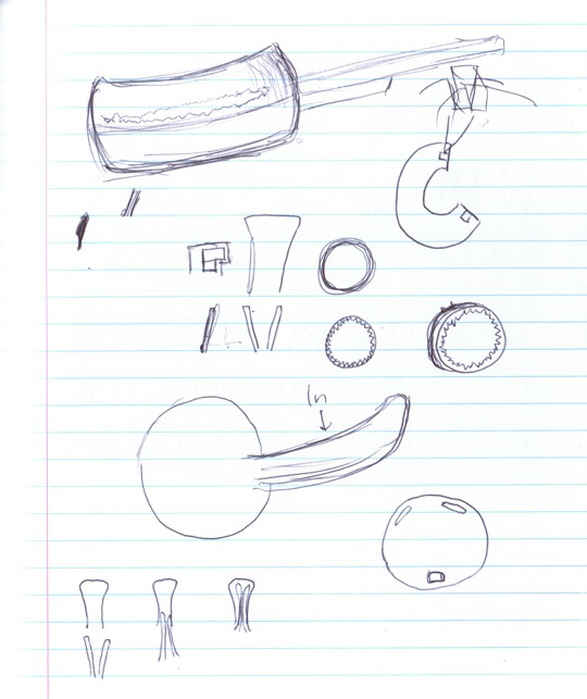 sketches of three-dimensional forms on paper